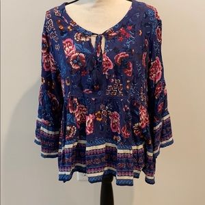 American Rag Bohemian Top with Lace Detail